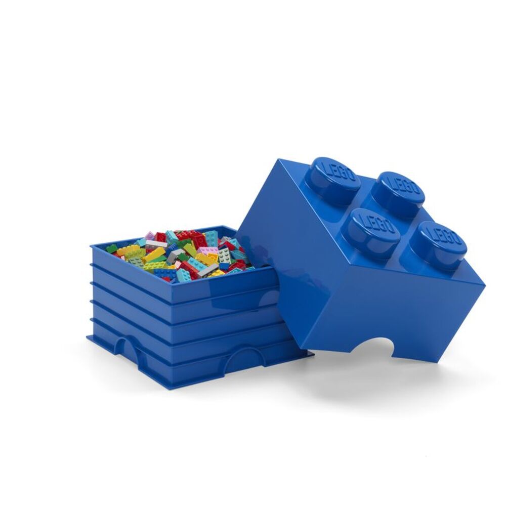 LEGO Stackable Storage Brick With 4 Knobs, Bright Blue COLLECTIBLES